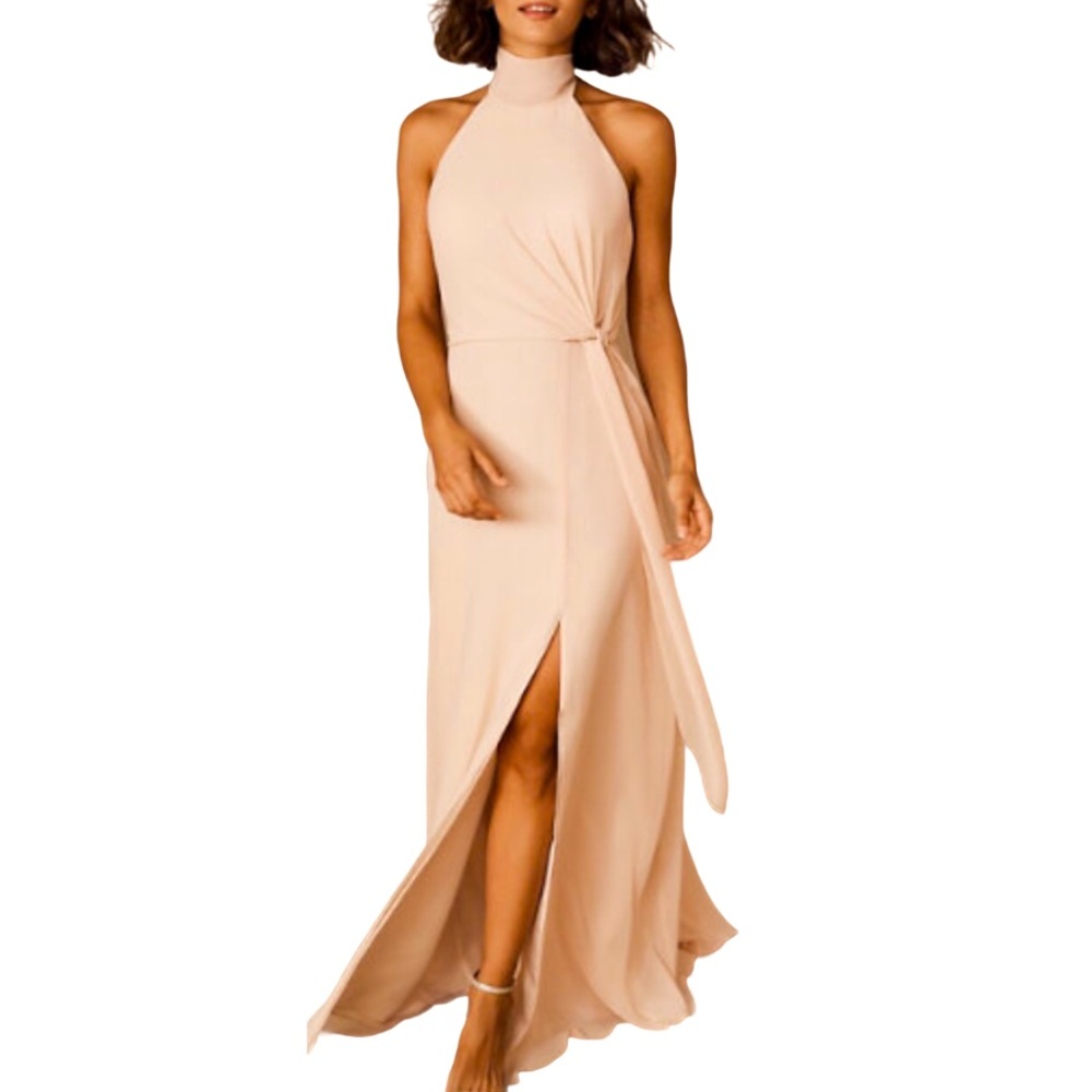 BHLDN x Jenny Yoo Elliyah 0/XS Pink Champagne Chiffon Gown Prom Bridesmaid